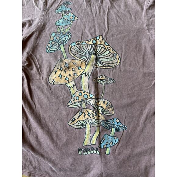 Mushroom Magic T-shirt Women’s S/M O’Neill Boho Retro Earth Tones Grunge Surfer - Picture 8 of 12